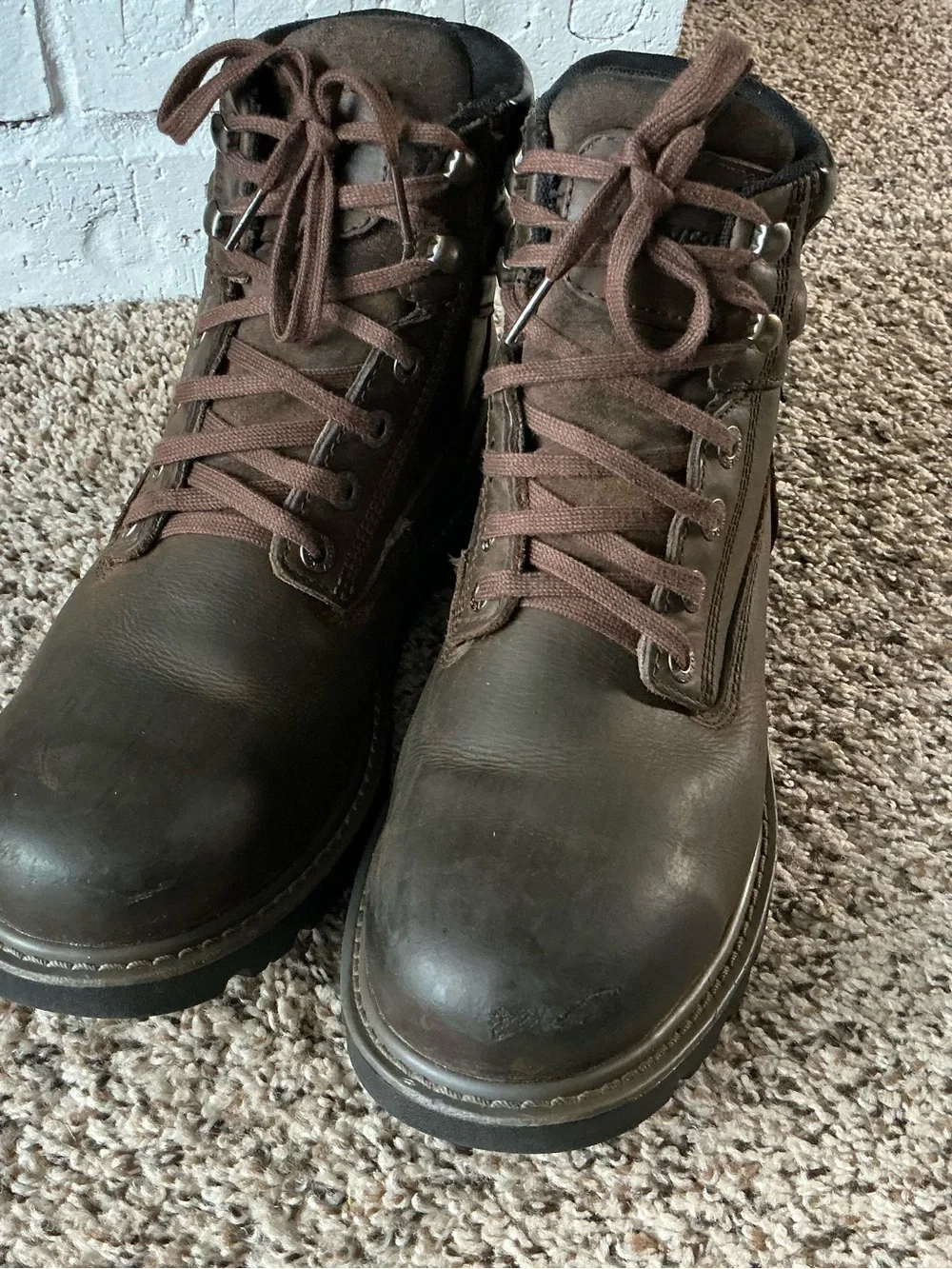 Wolverine Brown Leather Lace-Up Work Boots